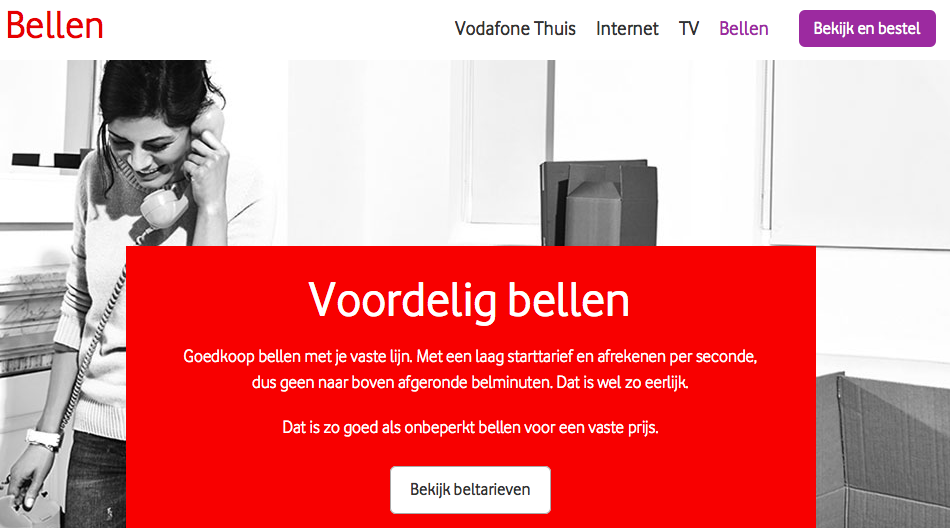 Kan ik vaste telefonie bij Vodafone bestellen? Ja of nee?